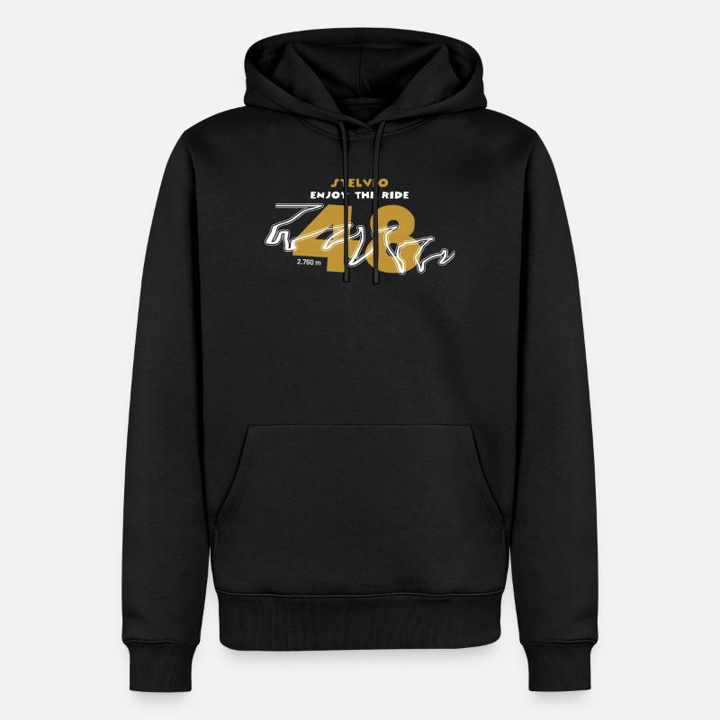 Stelvio 2 - Männer Premium Bio Hoodie - Schwarz