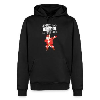 J peux Pas J attends Le Père Noël Dabbing Dab - Men’s Premium Organic Hoodie - black - Front - Nico (187cm)