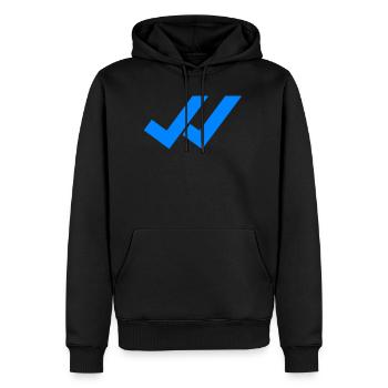 visto whatsapp - Felpa con cappuccio ecologica premium da uomo - nero - Fronte - Nico (187cm)