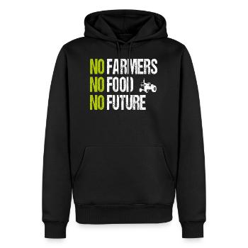 Pas d'agriculteurs, pas de nourriture, pas d'avenir - Sweat à capuche Premium bio Homme - noir - Devant - Nico (187cm)