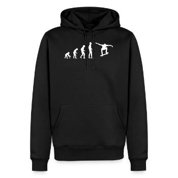 SKATEBOARD SKATEBOARDER EVOLUTION - Männer Premium Bio Hoodie - Schwarz - Vorne - Nico (187cm)