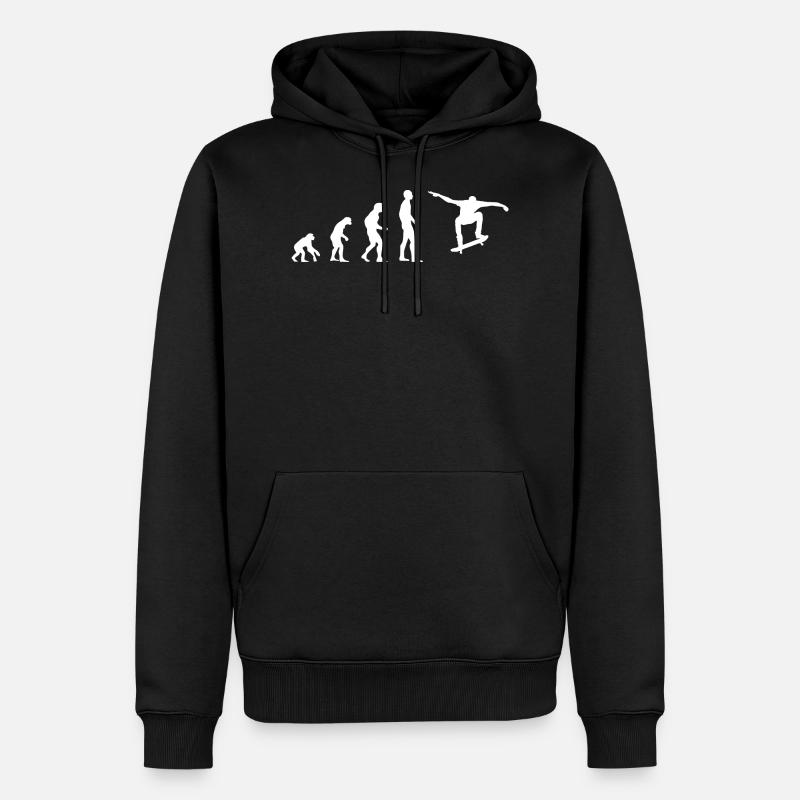 SKATEBOARD SKATEBOARDER EVOLUTION - Männer Premium Bio Hoodie - Schwarz