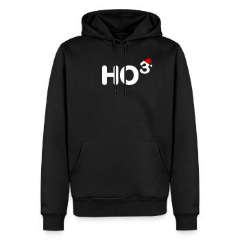 Ho Ho Ho hoch 3 - Weihnachtsmann Nikolaus Motiv - Männer Premium Bio Hoodie - Schwarz - Vorne - Nico (187cm)
