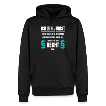 Jurist Recht Anwalt lustiger Spruch - Männer Premium Bio Hoodie - Schwarz - Vorne - Nico (187cm)