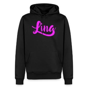 Lina - Men’s Premium Organic Hoodie - black - Front - Nico (187cm)