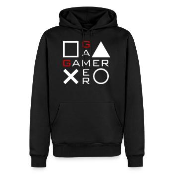 Gamer - Männer Premium Bio Hoodie - Schwarz - Vorne - Nico (187cm)