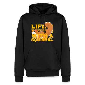 Squirrel Squirrel - Men’s Premium Organic Hoodie - black - Front - Nico (187cm)