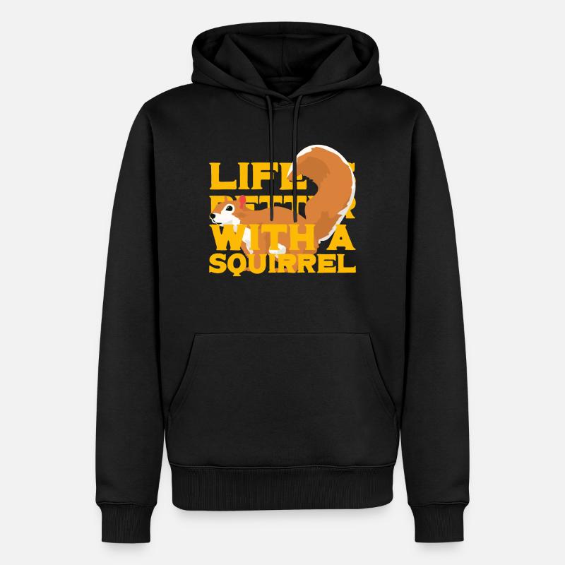 Eichhörnchen Eichhörnchen - Männer Premium Bio Hoodie - Schwarz