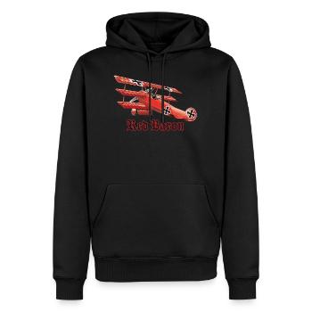 Red Baron (sur Tshirt clair) - Sweat à capuche Premium bio Homme - noir - Devant - Nico (187cm)