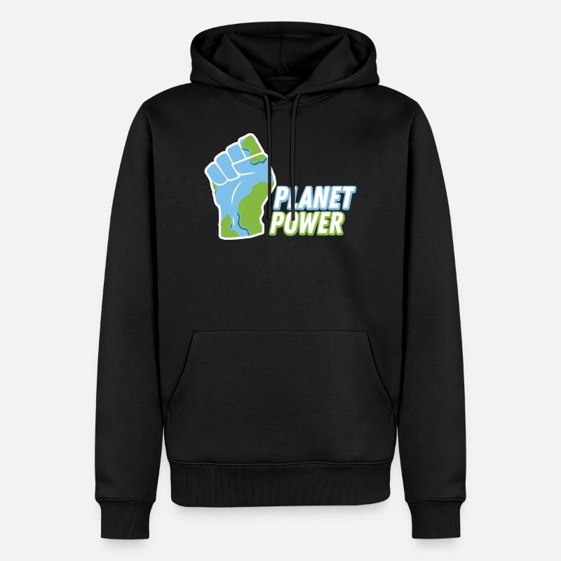 PLANET POWER - Sweat à capuche Premium bio Homme - noir