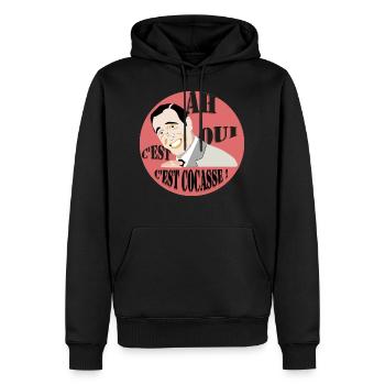 OSS 117 Lucien Bramard - Sweat à capuche Premium bio Homme - noir - Devant - Nico (187cm)