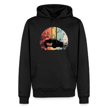 Polizei Vintage Auto Streifenwagen - Männer Premium Bio Hoodie - Schwarz - Vorne - Nico (187cm)