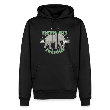 Eléphants - Sweat à capuche Premium bio Homme - noir - Devant - Nico (187cm)