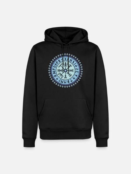 Vegvisir symbol runic script - Men’s Premium Organic Hoodie - black