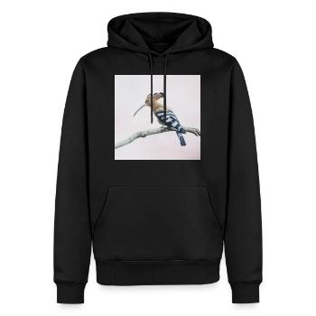 Vogel - Männer Premium Bio Hoodie - Schwarz - Vorne - Nico (187cm)