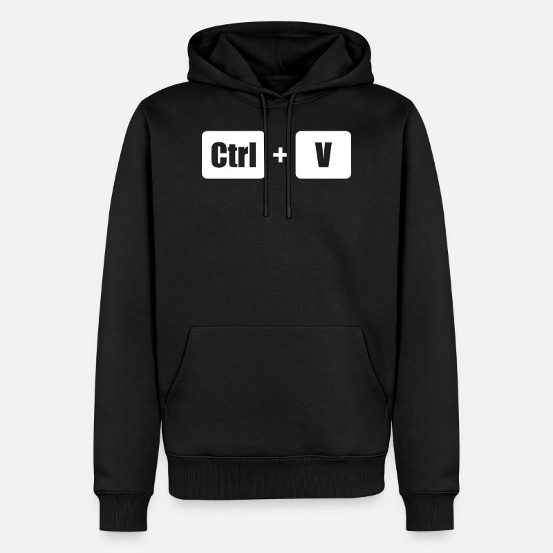 Ctrl C Ctrl V père fils parents enfants look partenaire - Sweat à capuche Premium bio Homme - noir