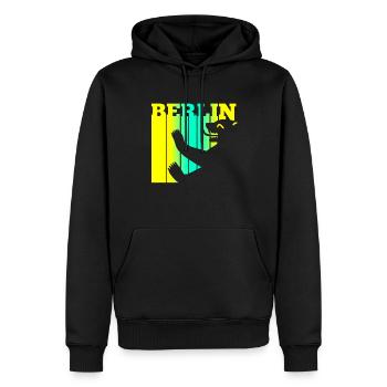 Berliner Bär - Männer Premium Bio Hoodie - Schwarz - Vorne - Nico (187cm)
