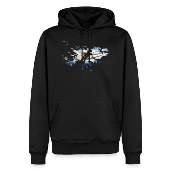 Malouines argentines - Sweat à capuche Premium bio Homme - noir - Devant - Nico (187cm)
