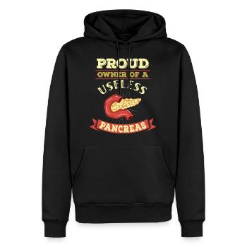 Proud Owner of useless Pancreas Diabetes Humor - Sweat à capuche Premium bio Homme - noir - Devant - Nico (187cm)