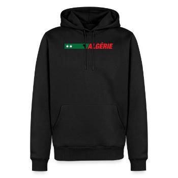 Algérie - Sweat à capuche Premium bio Homme - noir - Devant - Nico (187cm)