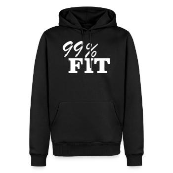 99% FIT Fun Shirt Training Strength Strength Gym - Sweat à capuche Premium bio Homme - noir - Devant - Nico (187cm)