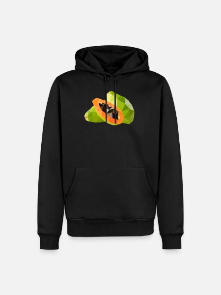 Low poly papaya - Men’s Premium Organic Hoodie - black
