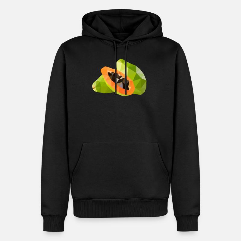 Low Poly Papaya - Männer Premium Bio Hoodie - Schwarz