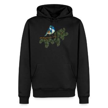 Oiseau bleu - Sweat à capuche Premium bio Homme - noir - Devant - Nico (187cm)