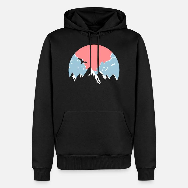 Montagnes. - Sweat à capuche Premium bio Homme - noir
