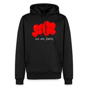 Coeurs - famille - Sweat à capuche Premium bio Homme - noir - Devant - Nico (187cm)