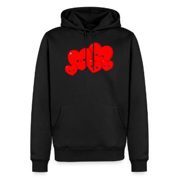 Famille cardiaque - Sweat à capuche Premium bio Homme - noir - Devant - Nico (187cm)