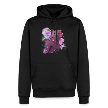 violoncelle - Sweat à capuche Premium bio Homme - noir - Devant - Nico (187cm)