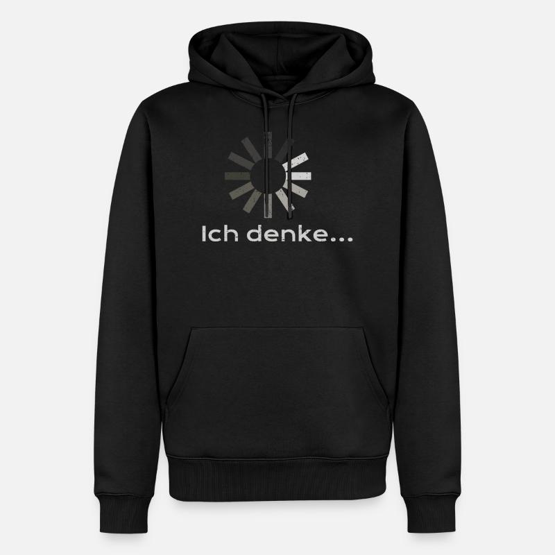 ich denke - Männer Premium Bio Hoodie - Schwarz