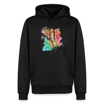 saxophone - Men’s Premium Organic Hoodie - black - Front - Nico (187cm)