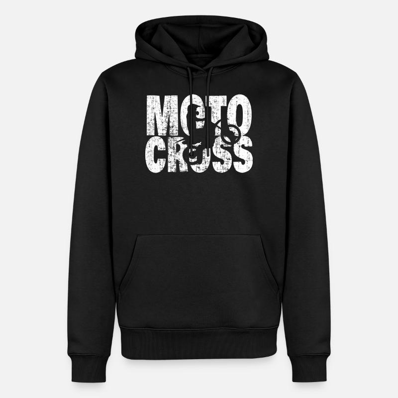 conception de motocross - Sweat à capuche Premium bio Homme - noir