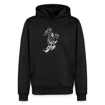 Un doodle - Sweat à capuche Premium bio Homme - noir - Devant - Nico (187cm)