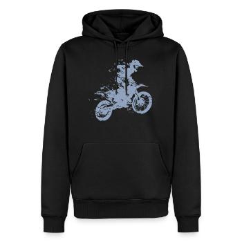 MOTOCROSS - Sweat à capuche Premium bio Homme - noir - Devant - Nico (187cm)