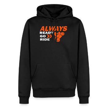 ready go ride - Männer Premium Bio Hoodie - Schwarz - Vorne - Nico (187cm)