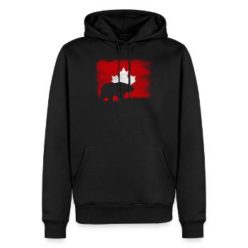 ours canadien - Sweat à capuche Premium bio Homme - noir - Devant - Nico (187cm)