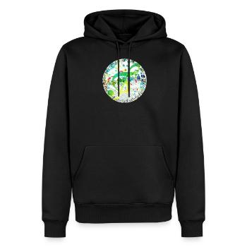 Clé de sol - Sweat à capuche Premium bio Homme - noir - Devant - Nico (187cm)