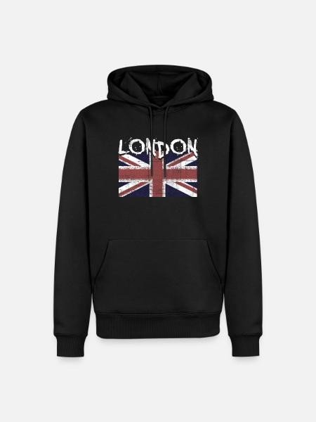 Londres - Sweat à capuche Premium bio Homme - noir