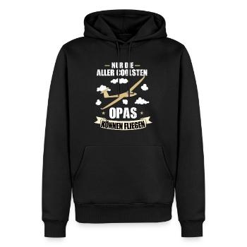 Grandpa glider - Men’s Premium Organic Hoodie - black - Front - Nico (187cm)