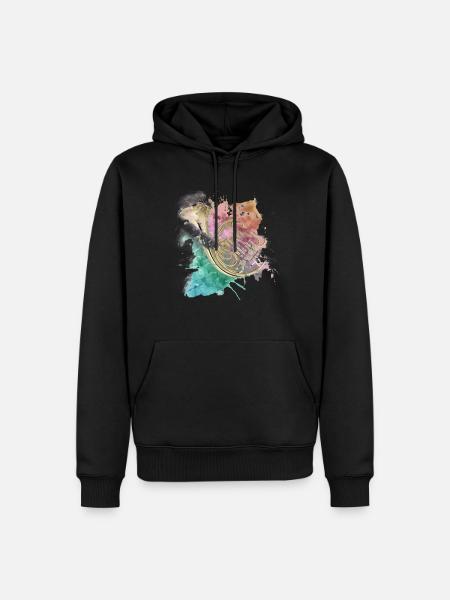 corne - Sweat à capuche Premium bio Homme - noir