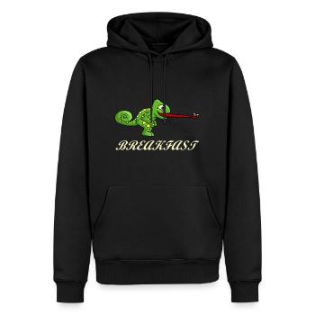 Frühstück Reptil - Männer Premium Bio Hoodie - Schwarz - Vorne - Nico (187cm)