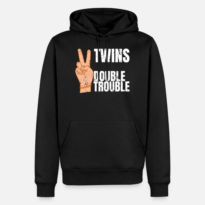 Gémeaux - Sweat à capuche Premium bio Homme - noir