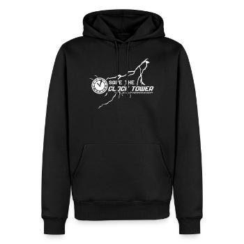 Speichern Sie das ClockTower T-Shirt - Männer Premium Bio Hoodie - Schwarz - Vorne - Nico (187cm)