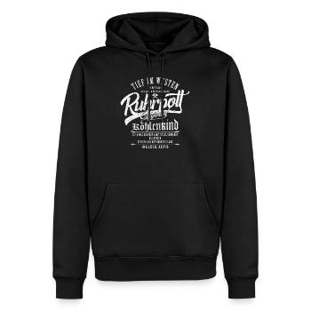 Ruhrpott - Original Kohlenkind - Männer Premium Bio Hoodie - Schwarz - Vorne - Nico (187cm)