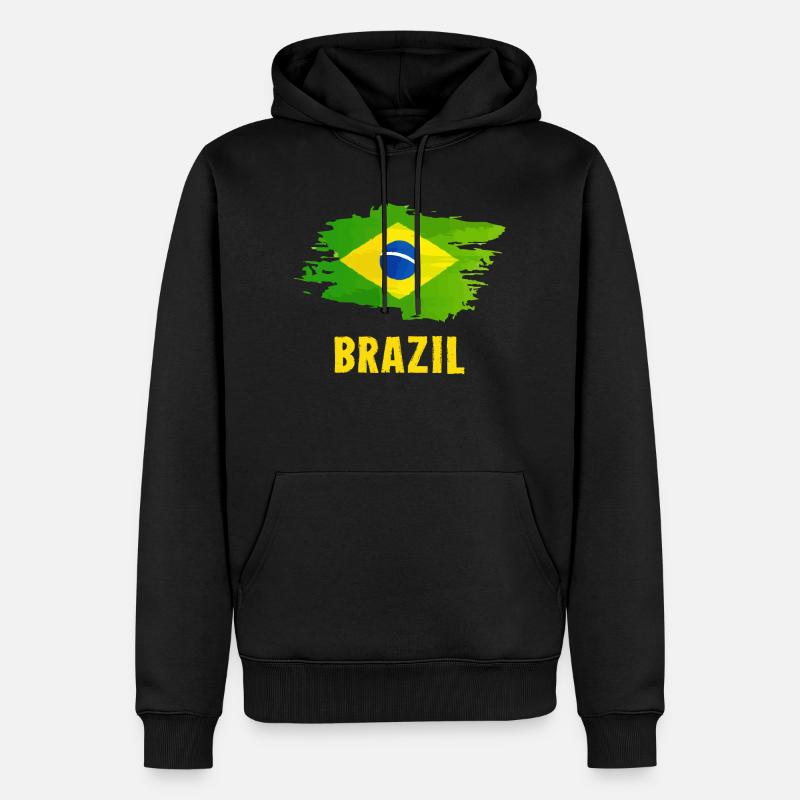 brazil - Männer Premium Bio Hoodie - Schwarz