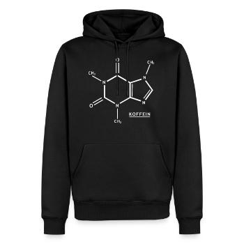 KOFFEIN PRONAP - Männer Premium Bio Hoodie - Schwarz - Vorne - Nico (187cm)