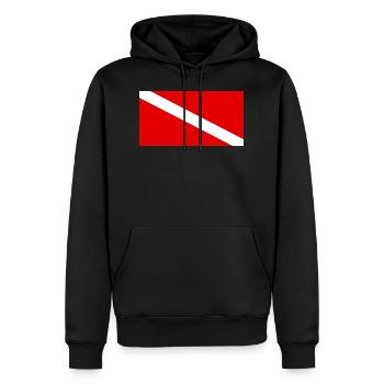 Pavillon de plongée Diving Flag - Sweat à capuche Premium bio Homme - noir - Devant - Nico (187cm)